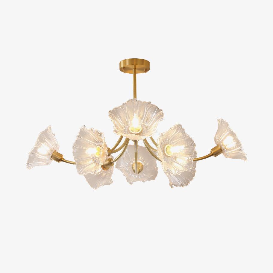 Elegant Flower Glass Chandelier for Home Decor and Office Lighting