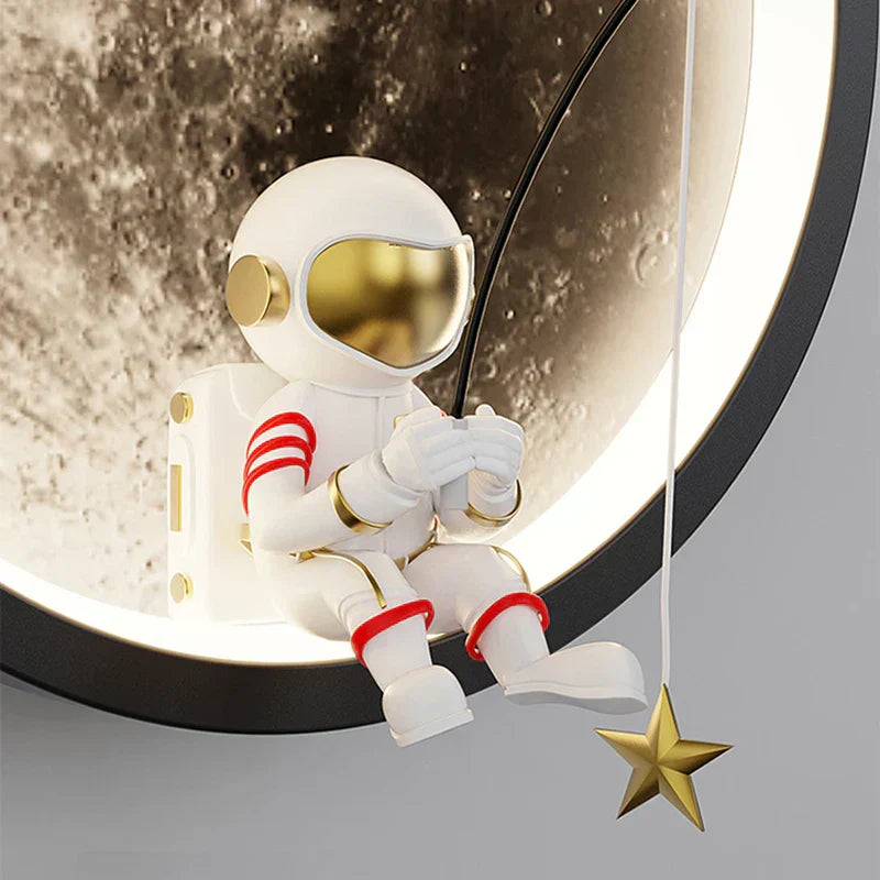 Moon LED Wall Lamp for Kids' Rooms, Nursery Decor, and Space Lovers