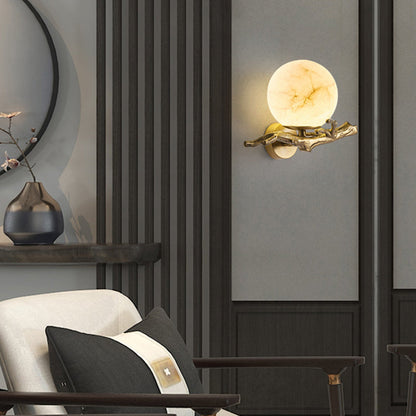 Wall Sconce Lighting – Elegant Copper Marble Design for Home Office Decor