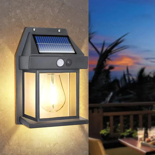 Retro Solar Outdoor Motion Sensor Light for Garden and Patio Illumination