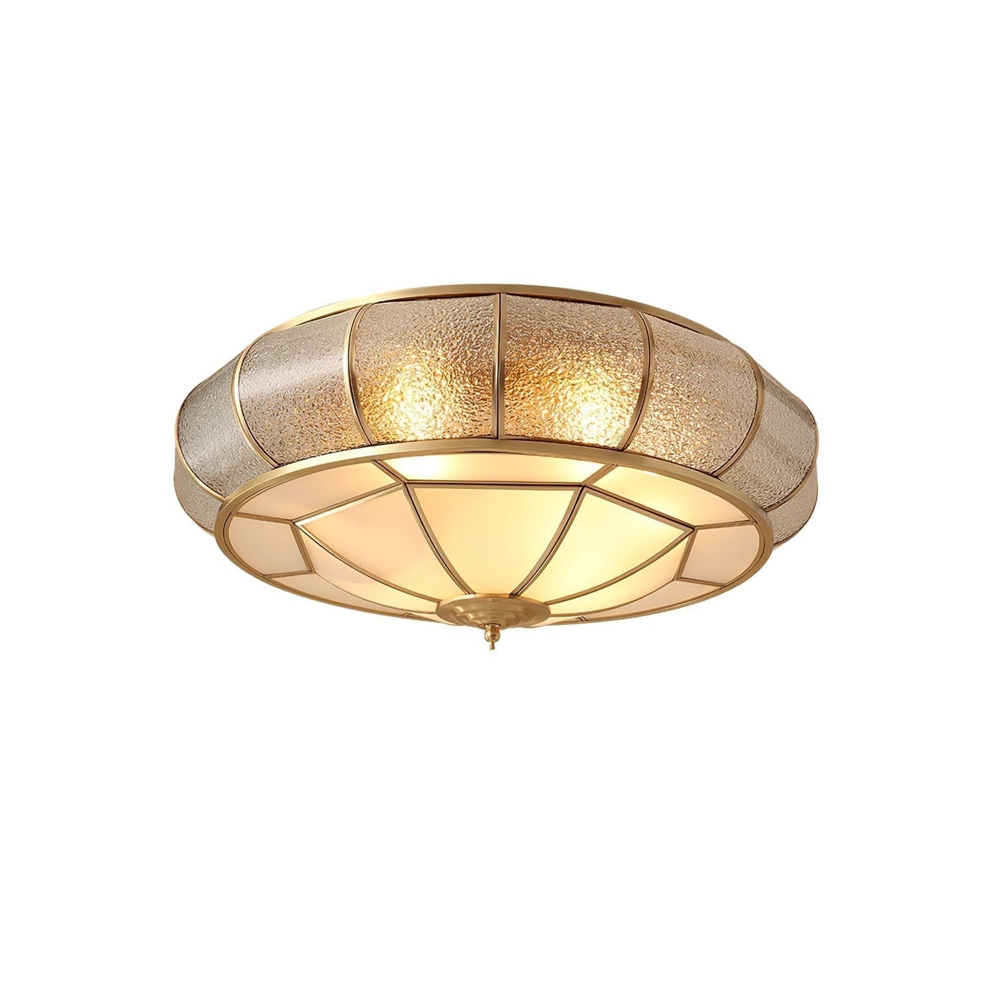 Round Ceiling Light - Textured Glass Fixture for Home and Office Decor