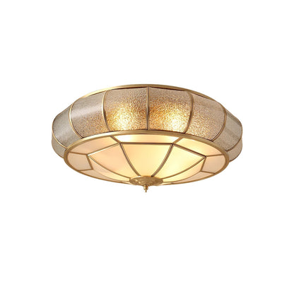 Round Ceiling Light - Textured Glass Fixture for Home and Office Decor