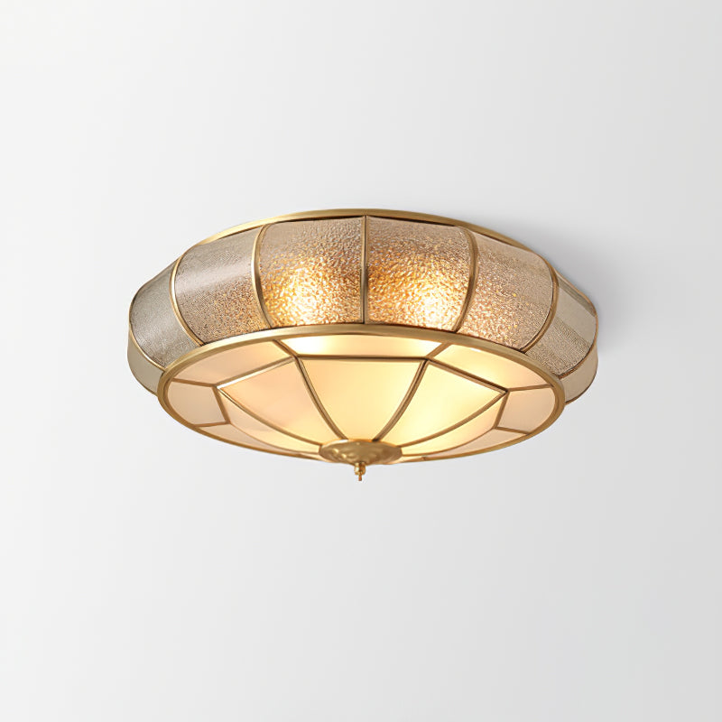 Round Ceiling Light - Textured Glass Fixture for Home and Office Decor