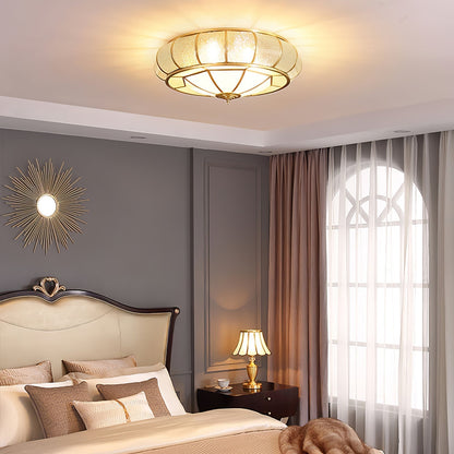 Round Ceiling Light - Textured Glass Fixture for Home and Office Decor