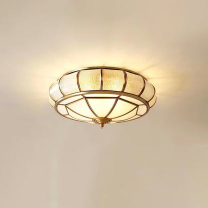 Round Ceiling Light - Textured Glass Fixture for Home and Office Decor