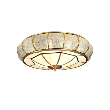 Round Ceiling Light - Textured Glass Fixture for Home and Office Decor