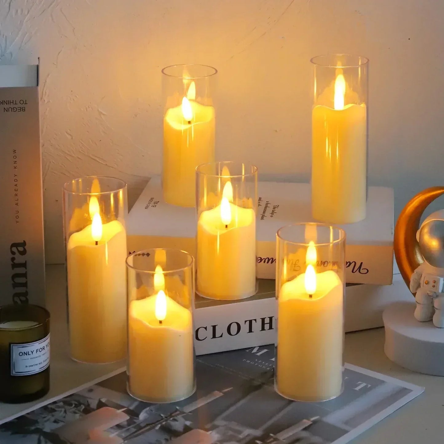 Flameless Electric Acrylic Candles for Home Decor and Ambiance