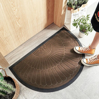 Rubber Half-Circle Doormat for Home Entryway - Durable, Stylish, Non-Slip