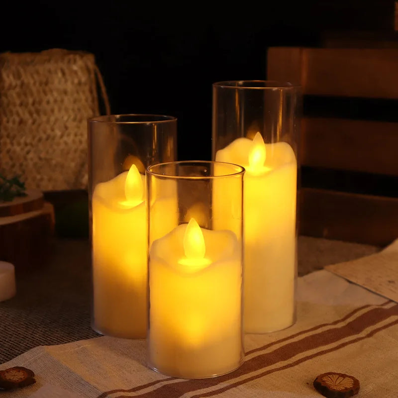 Flameless Electric Acrylic Candles for Home Decor and Ambiance