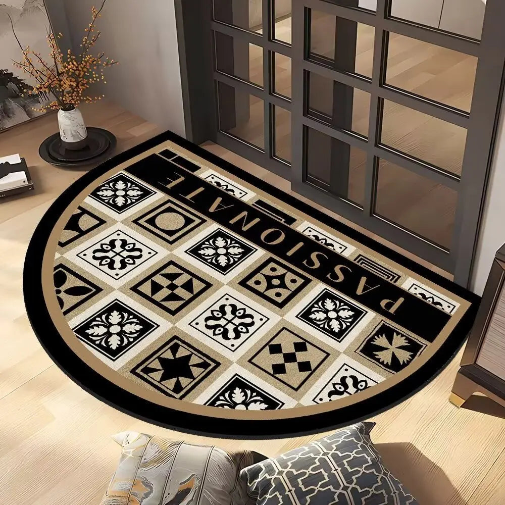 Diatomaceous Earth Floor Mat - Semi-Circular, Absorbent & Stylish for Home