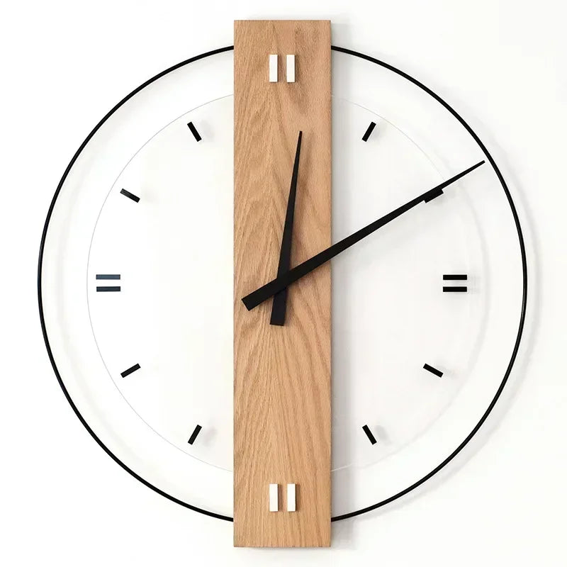 Wood Wall Clock - Elegant Design for Home and Office Decor, Modern Style