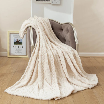 Braided Pattern Snuggle Blanket for Cozy Home and Office Comfort