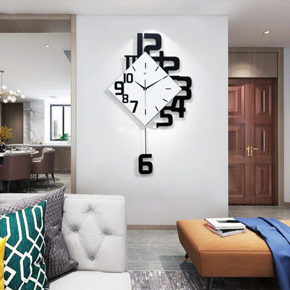 Retro Pendulum Wall Clock - Elegant Design for Home and Office Decor