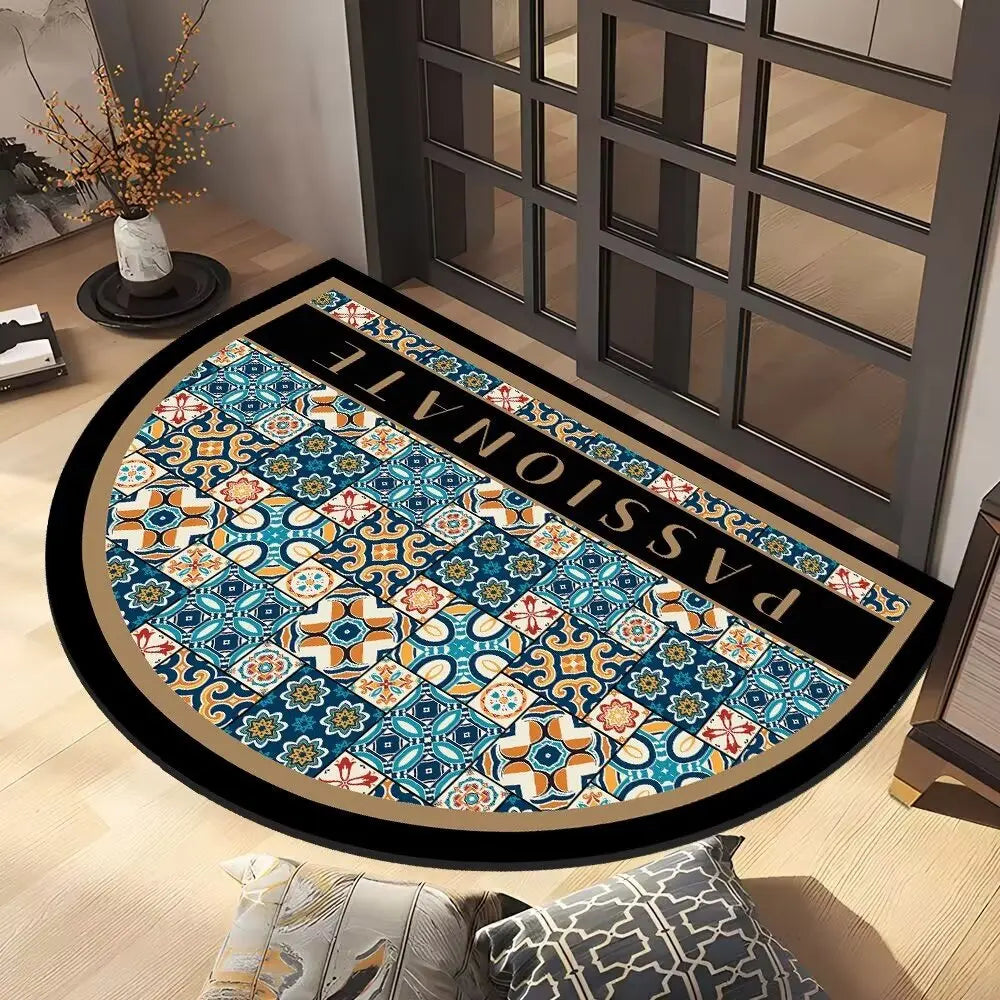 Diatomaceous Earth Floor Mat - Semi-Circular, Absorbent & Stylish for Home