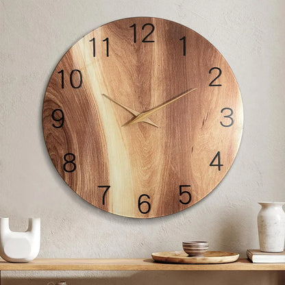 Rustic Wall Clock for Home Decoration - Stylish Wooden Timepiece