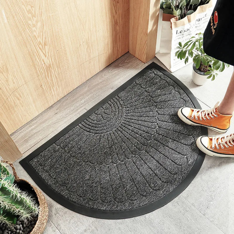 Rubber Half-Circle Doormat for Home Entryway - Durable, Stylish, Non-Slip