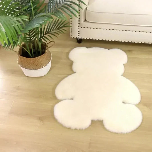 Children's Play Rug – Bear-Shaped Soft Floor Mat for Kids' Room Decor