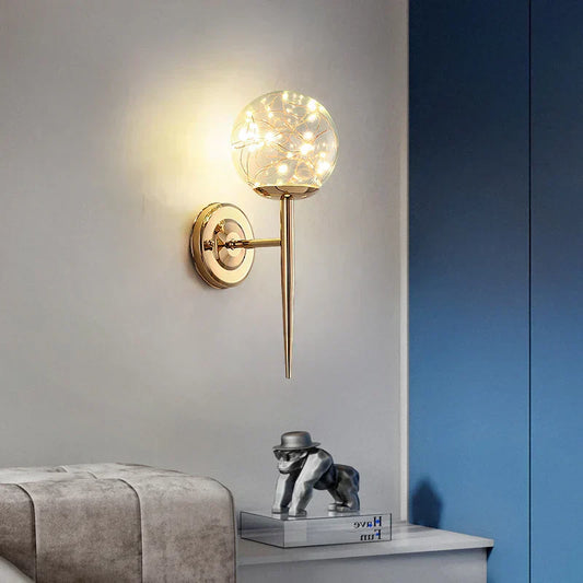 LED Wall Lamp – Elegant Colored Glass Sconce for Home Office Lighting Decor