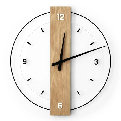 Wood Wall Clock - Elegant Design for Home and Office Decor, Modern Style