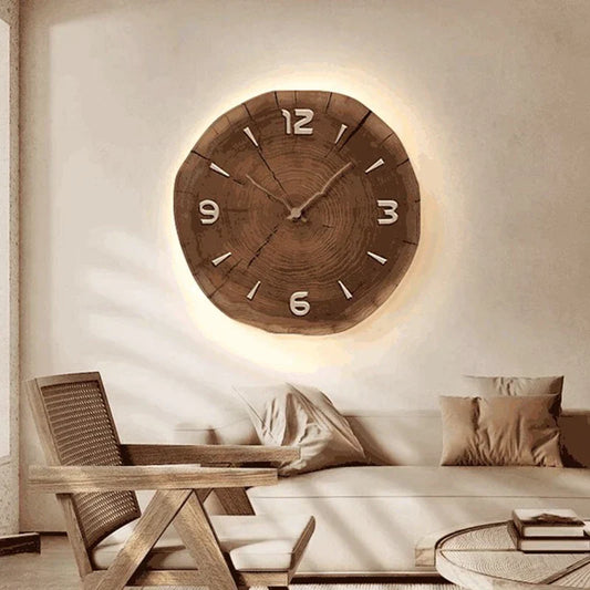 Natural Design Wall Clock for Home and Office - Stylish Wooden Decor