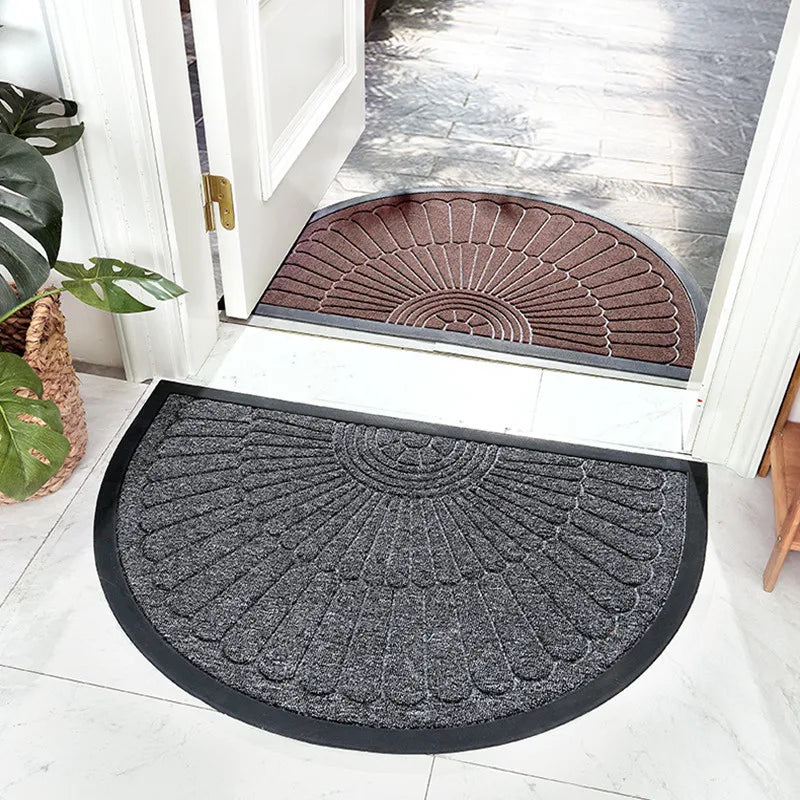 Rubber Half-Circle Doormat for Home Entryway - Durable, Stylish, Non-Slip