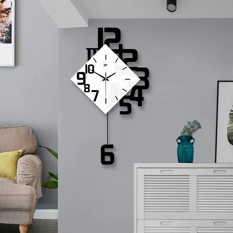 Retro Pendulum Wall Clock - Elegant Design for Home and Office Decor