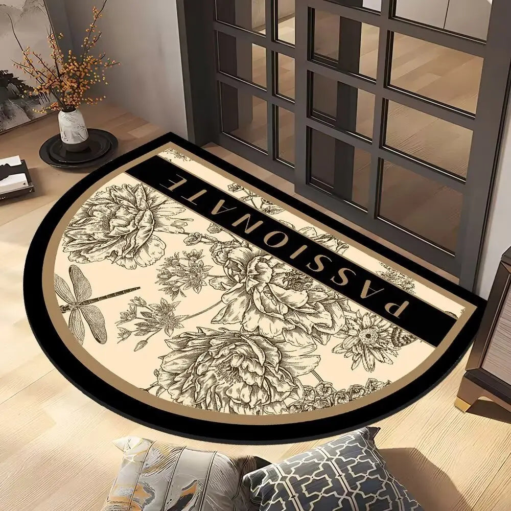 Diatomaceous Earth Floor Mat - Semi-Circular, Absorbent & Stylish for Home