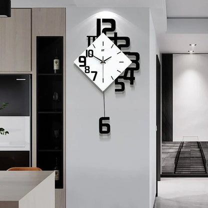 Retro Pendulum Wall Clock - Elegant Design for Home and Office Decor