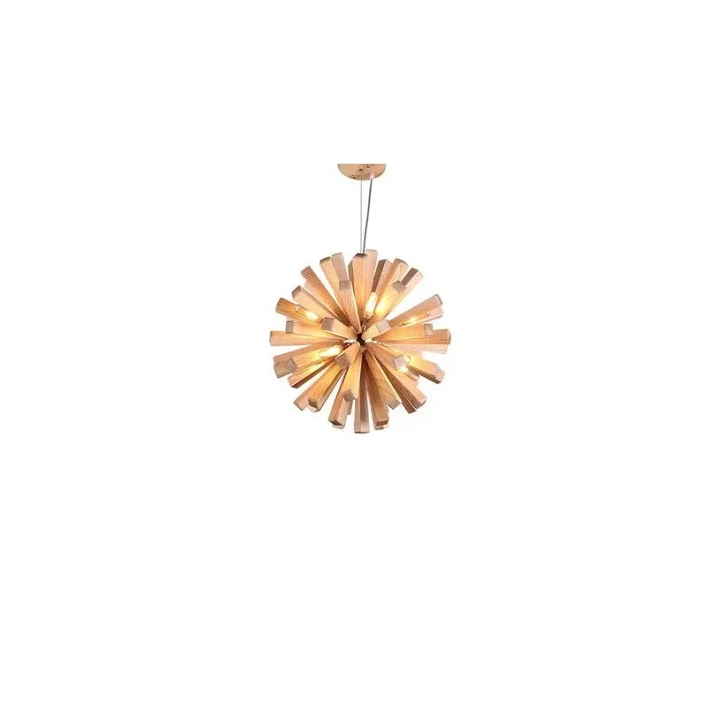 Wooden Pendant Light in Wabi-Sabi Style for Home and Office Decor