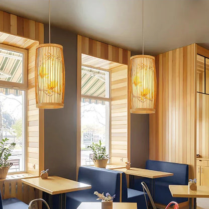 Bamboo Pendant Light for Tea Rooms | Elegant Home Lighting Fixture