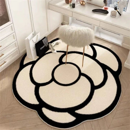 Floral Area Rug – Short Pile Decorative Rug for Living Room Bedroom Balcony