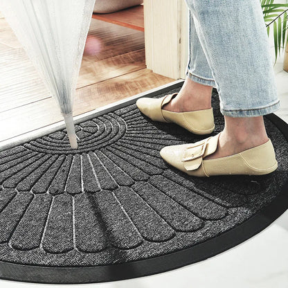 Rubber Half-Circle Doormat for Home Entryway - Durable, Stylish, Non-Slip