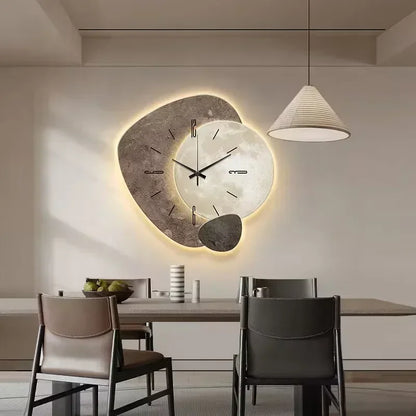 Wooden Wall Clock with USB Lamp – Modern Stylish Office Decor Accent