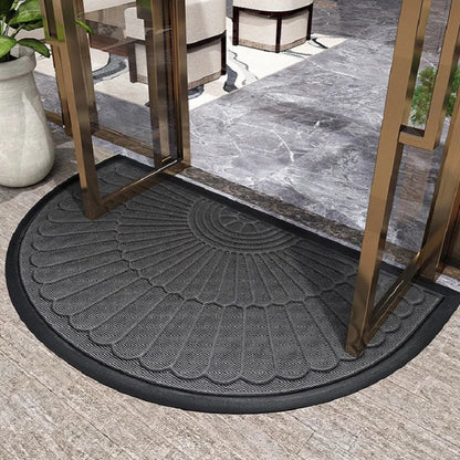 Rubber Half-Circle Doormat for Home Entryway - Durable, Stylish, Non-Slip