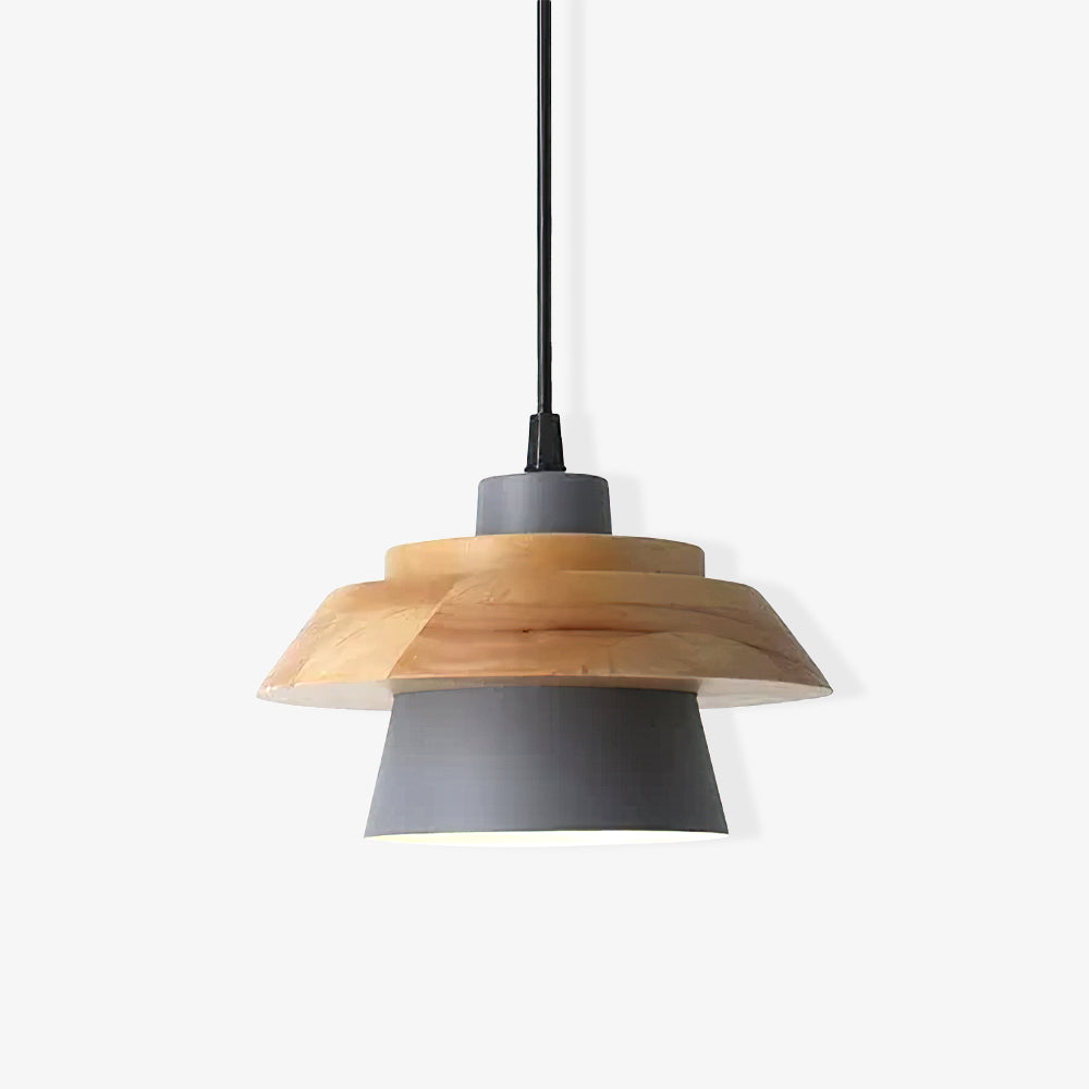 Scandinavian Wood and Stone Pendant Light for Home and Office Decor