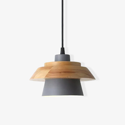 Scandinavian Wood and Stone Pendant Light for Home and Office Decor