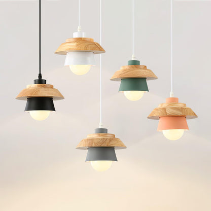 Scandinavian Wood and Stone Pendant Light for Home and Office Decor