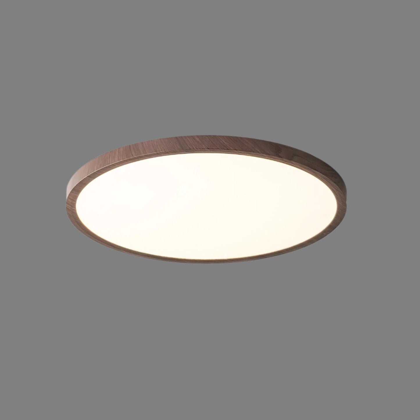 Ultra-slim Round Walnut Ceiling Light for Home and Office Decor