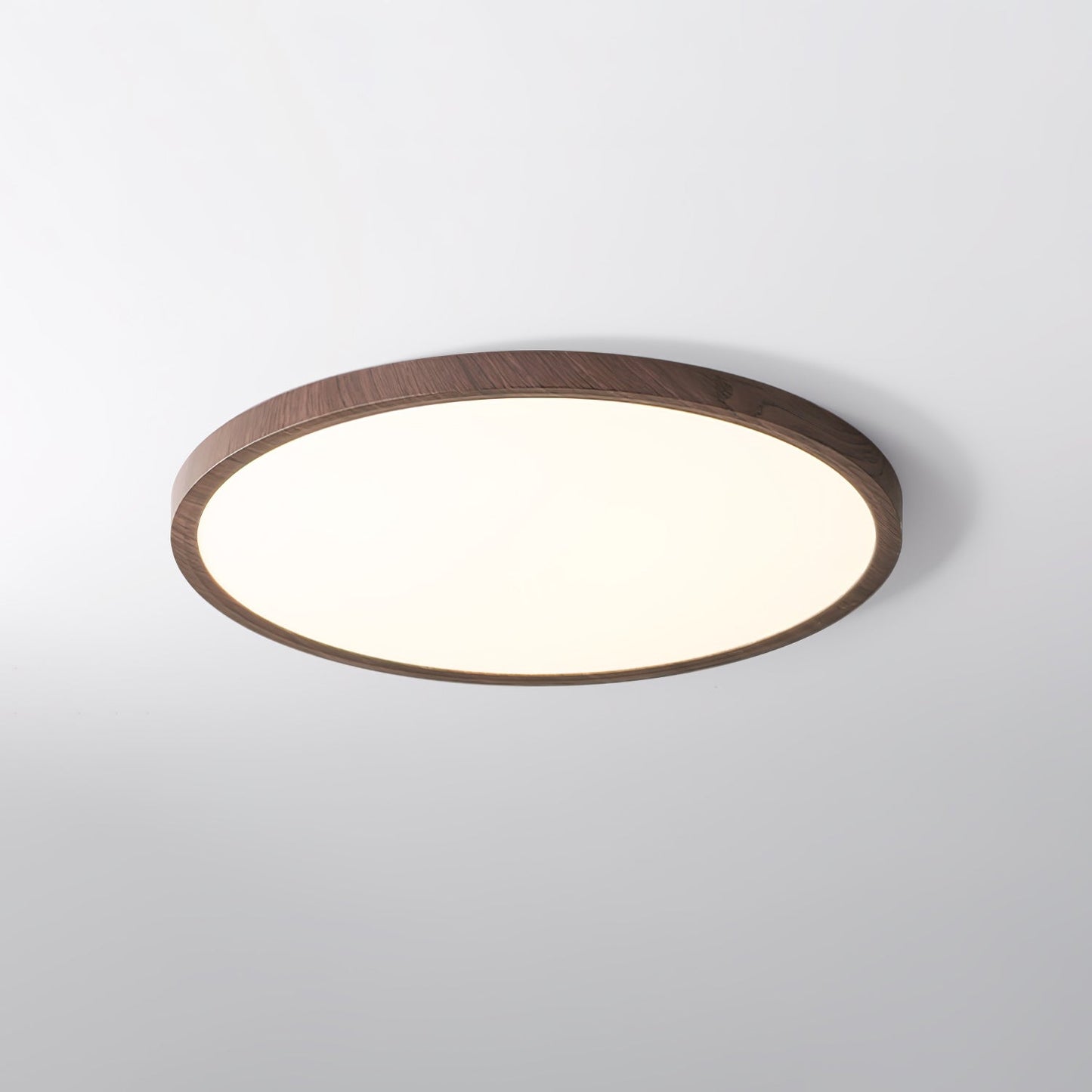 Ultra-slim Round Walnut Ceiling Light for Home and Office Decor