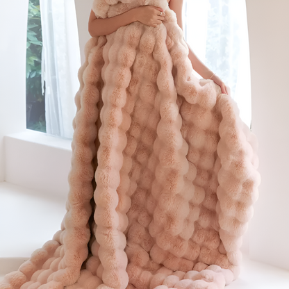 Faux Fur Blanket – Soft Double-Sided Throw for Cozy Home Office Comfort
