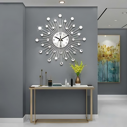 Crystal Wall Clock with Sparkling Design for Home and Office Decor