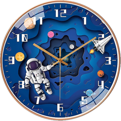 Astronaut Wall Clock for Kids - Space Design for Bedroom Decor