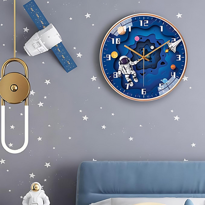 Astronaut Wall Clock for Kids - Space Design for Bedroom Decor