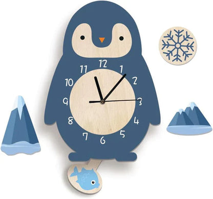 Children's Animal Motif Wall Clock for Playroom Decor and Learning