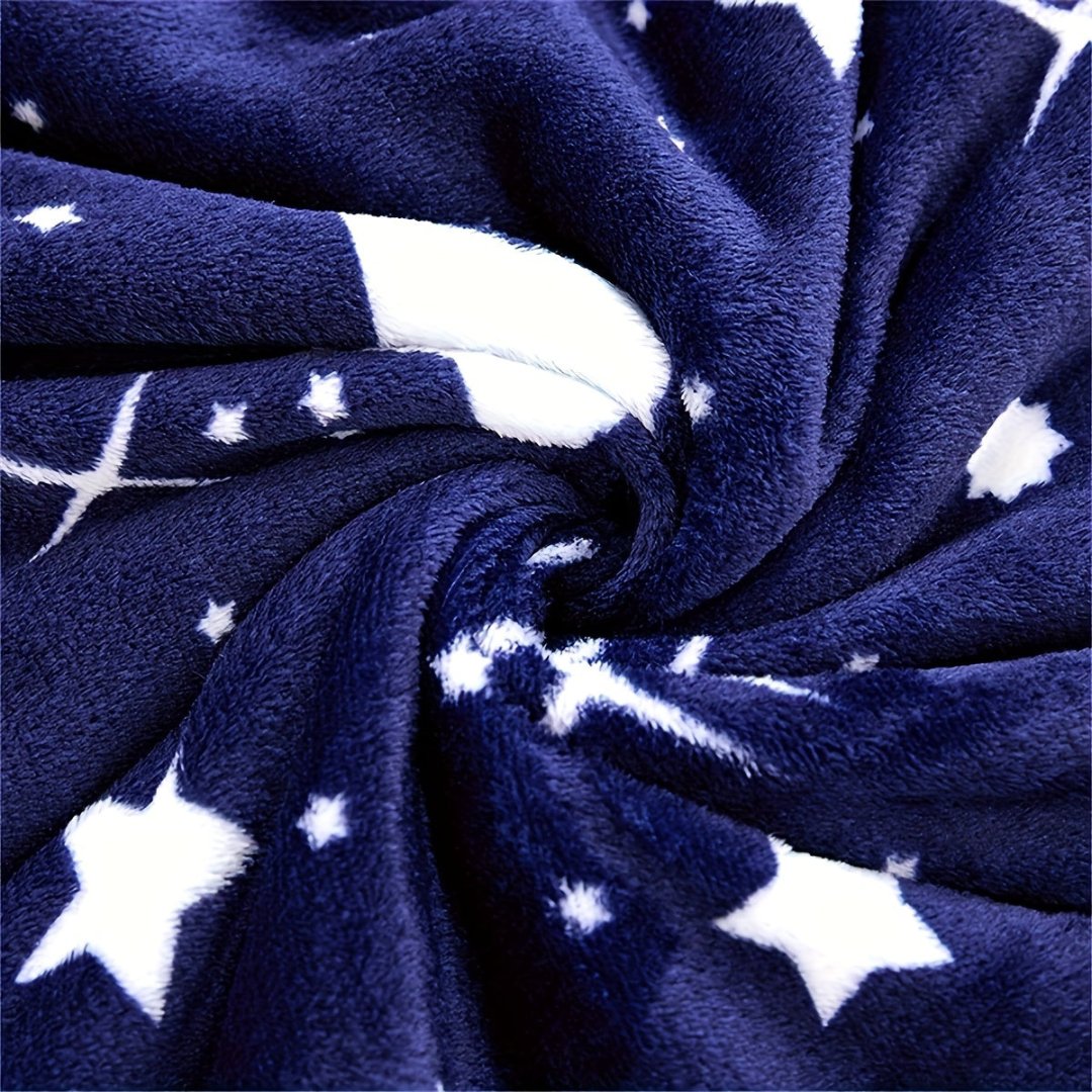 Fleece Blanket in Starry Blue for Cozy Home and Office Comfort