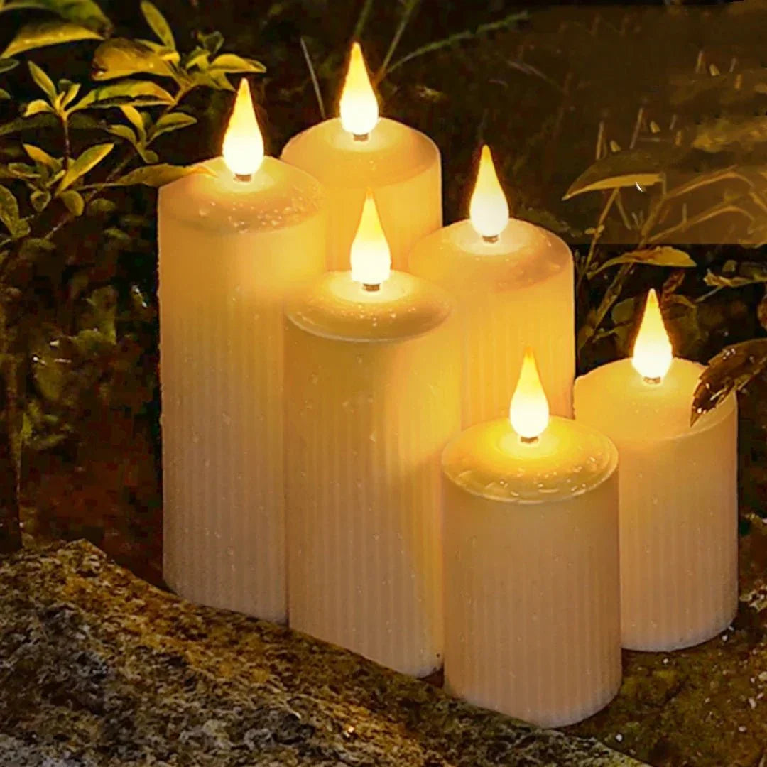 Waterproof LED Pillar Candles with Remote for Home and Office Decor