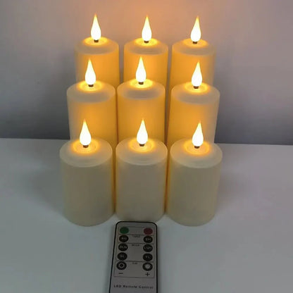 Waterproof LED Pillar Candles with Remote for Home and Office Decor