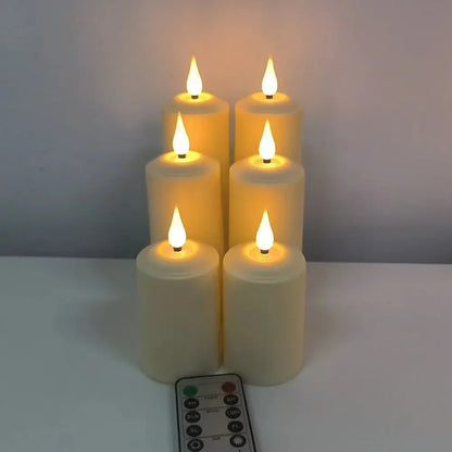 Waterproof LED Pillar Candles with Remote for Home and Office Decor