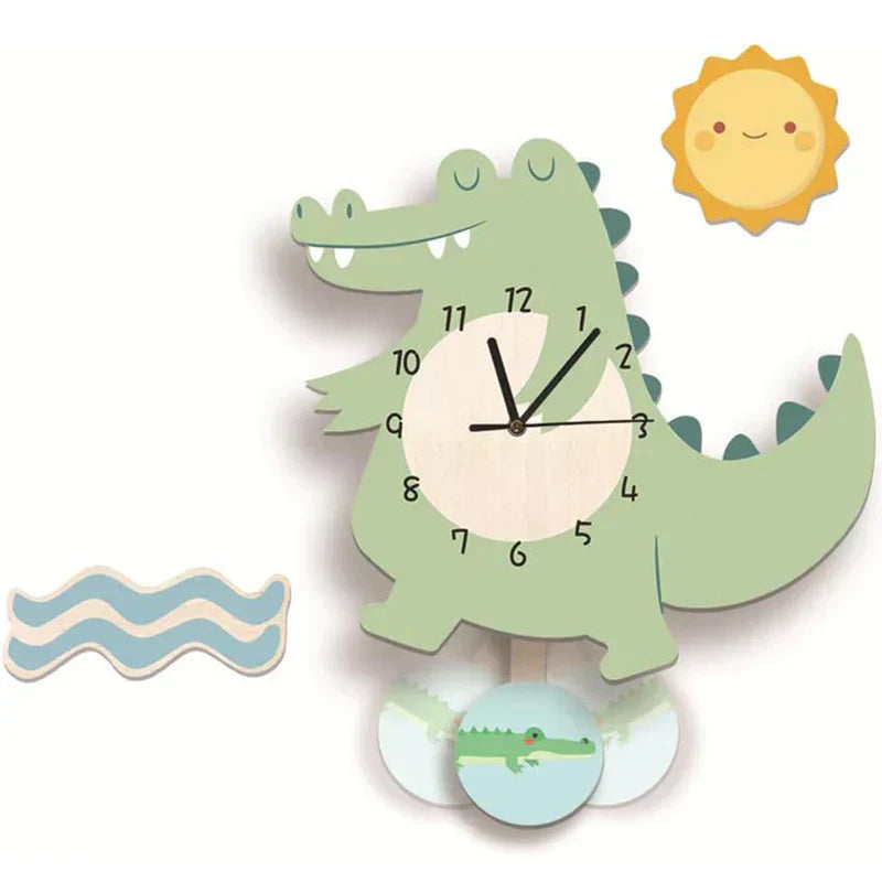 Children's Animal Motif Wall Clock for Playroom Decor and Learning