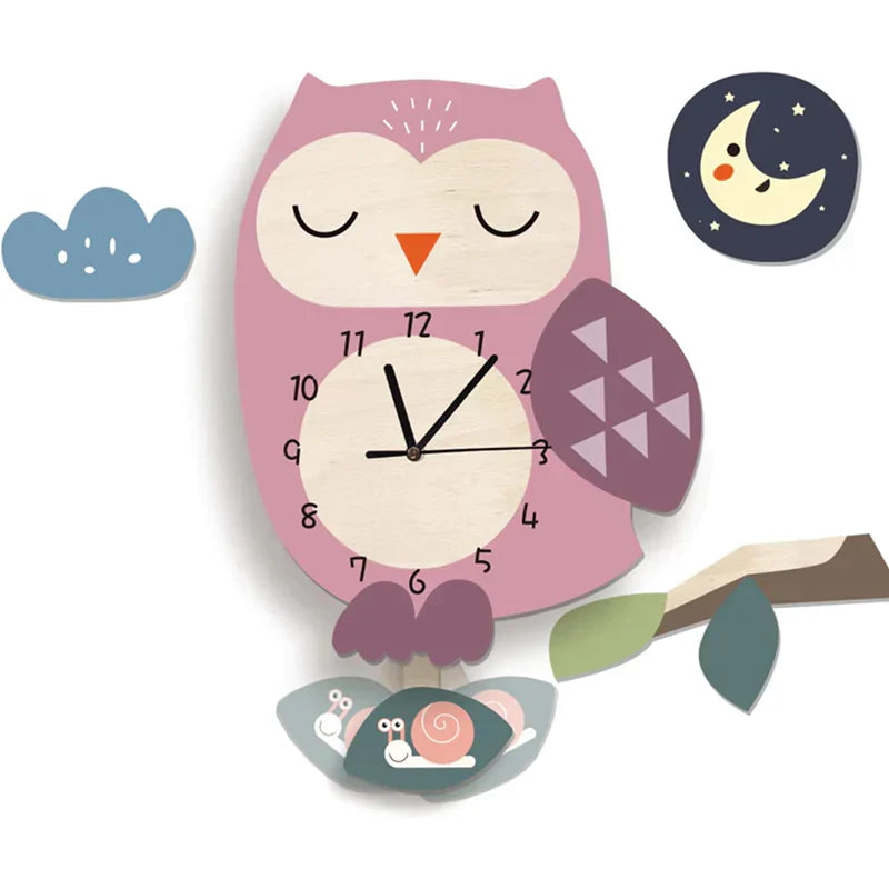 Children's Animal Motif Wall Clock for Playroom Decor and Learning